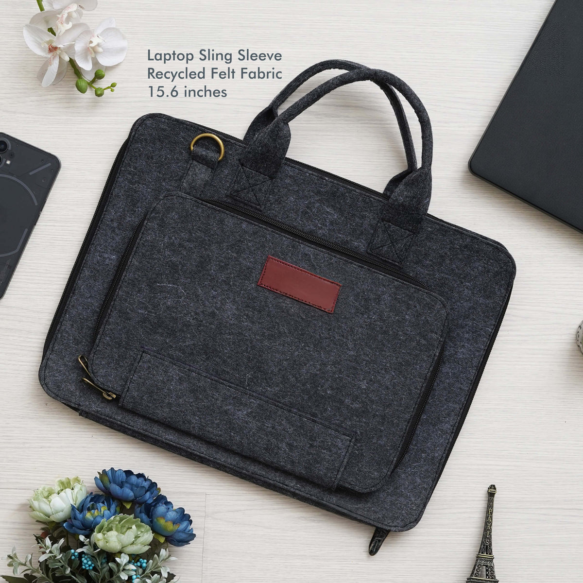 Customizable Black Laptop Sleeve - Eco-Friendly Protection - corporate gift by YuBingo