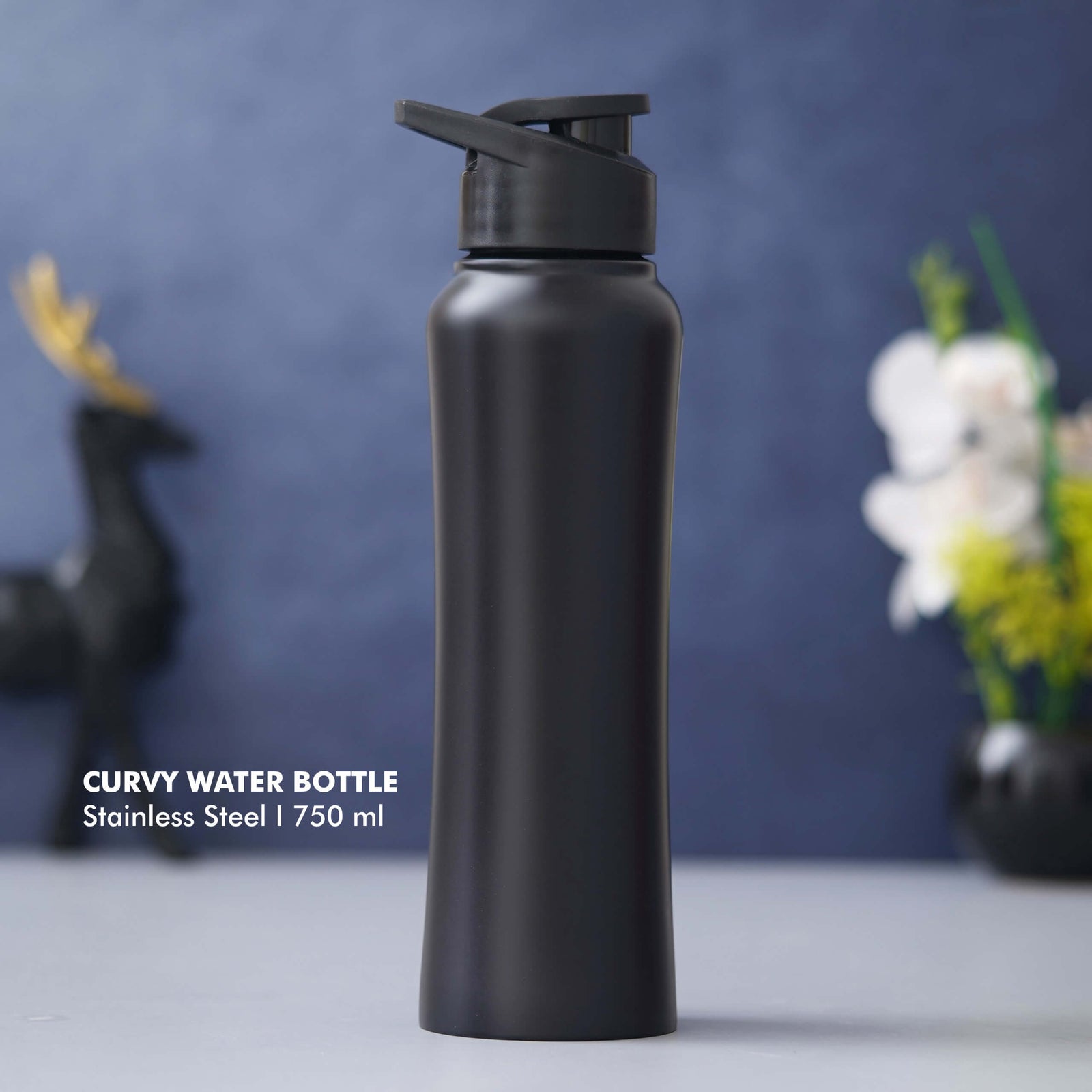 Customizable Black Stainless Steel Bottle - 750 ML - corporate gift by YuBingo
