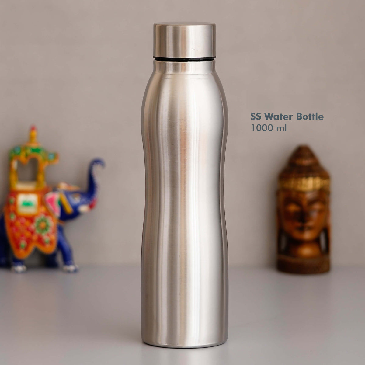 Customizable Silver Stainless Steel Bottle - 1000 ML - corporate gift by YuBingo