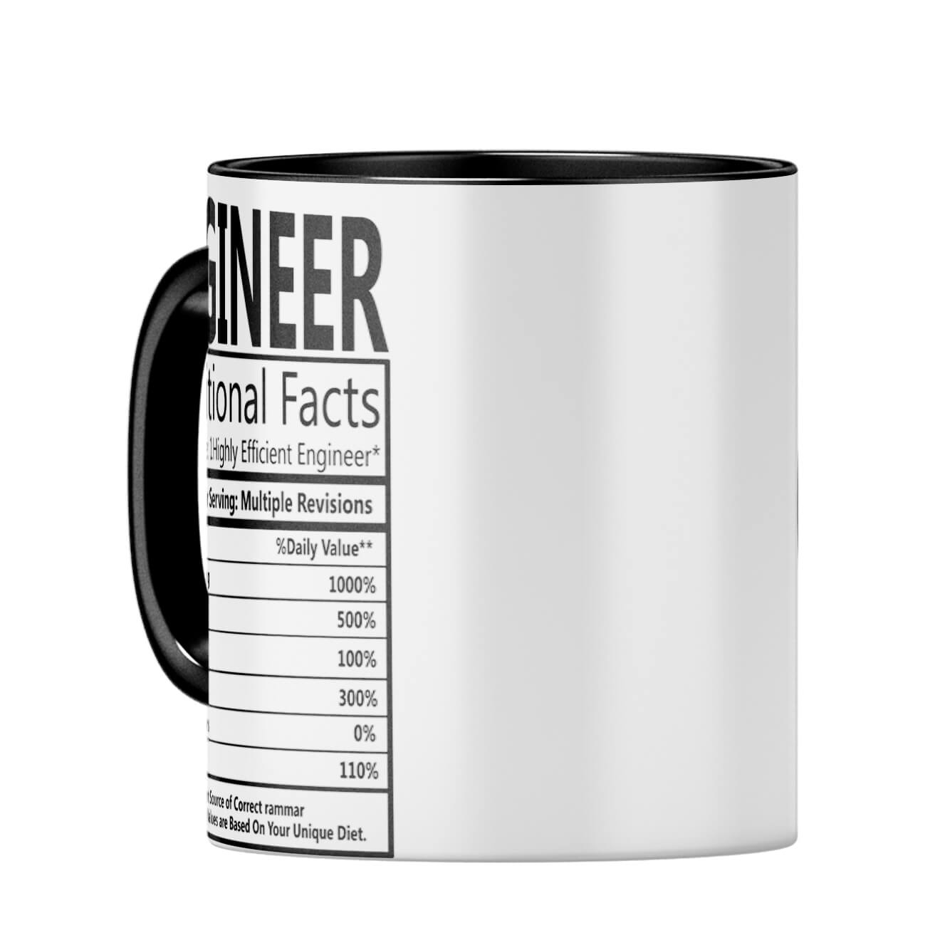 Engineer Nutritional Fact Coffee Mug - corporate gift by YuBingo
