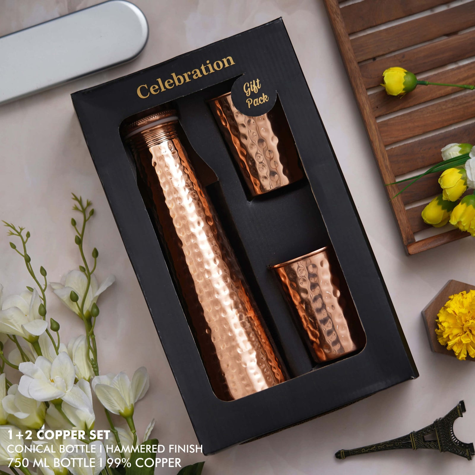 Handcrafted Hammered Copper Gift Set - Make Every Occasion Special - corporate gift by YuBingo