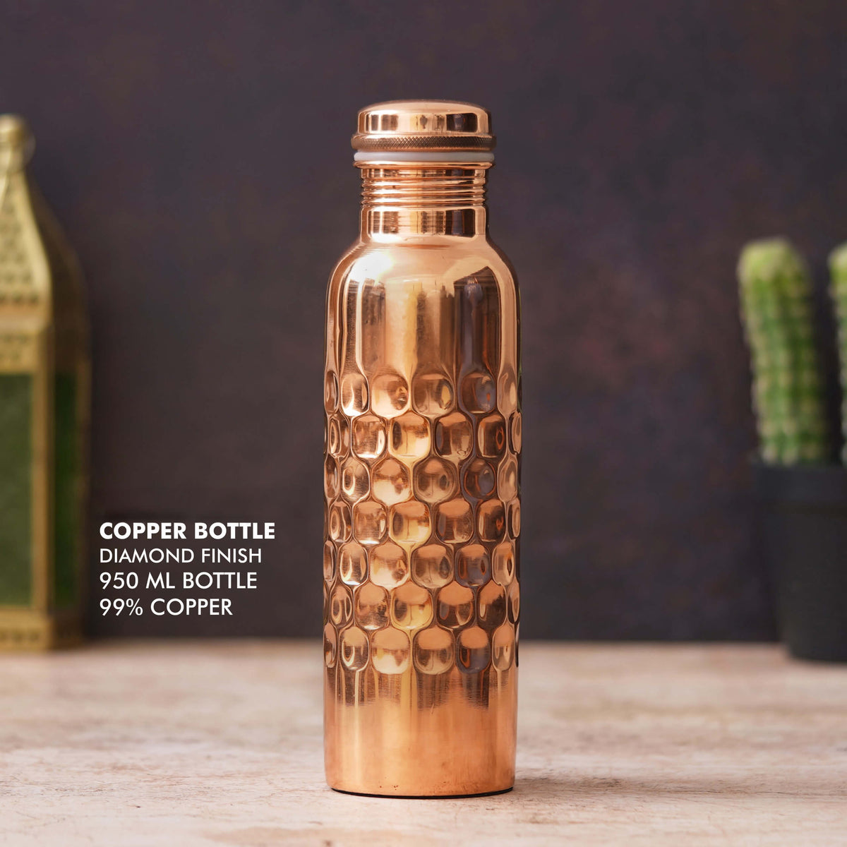 Luxurious Diamond Finish Copper Bottle - Stay Hydrated in Luxury - corporate gift by YuBingo