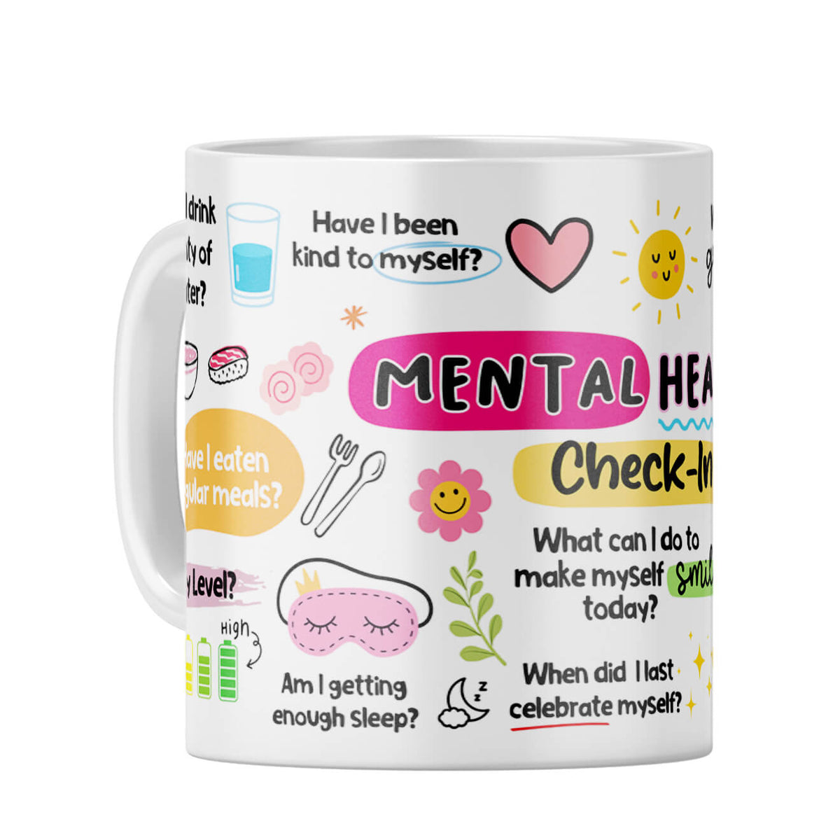 Mental Health Check In Coffee Mug - corporate gift by YuBingo