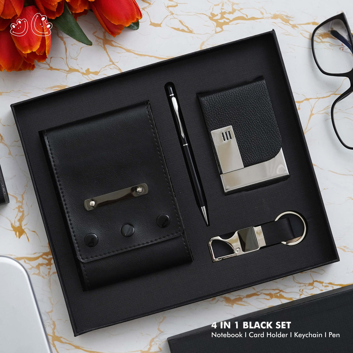 Personalized Office Essentials Gift Set - Vegan Leather - corporate gift by YuBingo