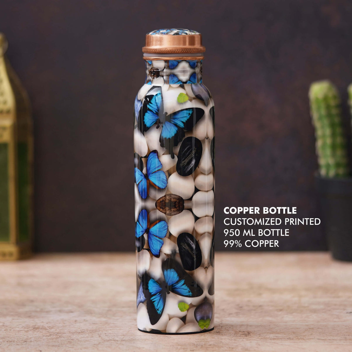 Stylish Printed Copper Bottle - Hydrate in Elegance - corporate gift by YuBingo