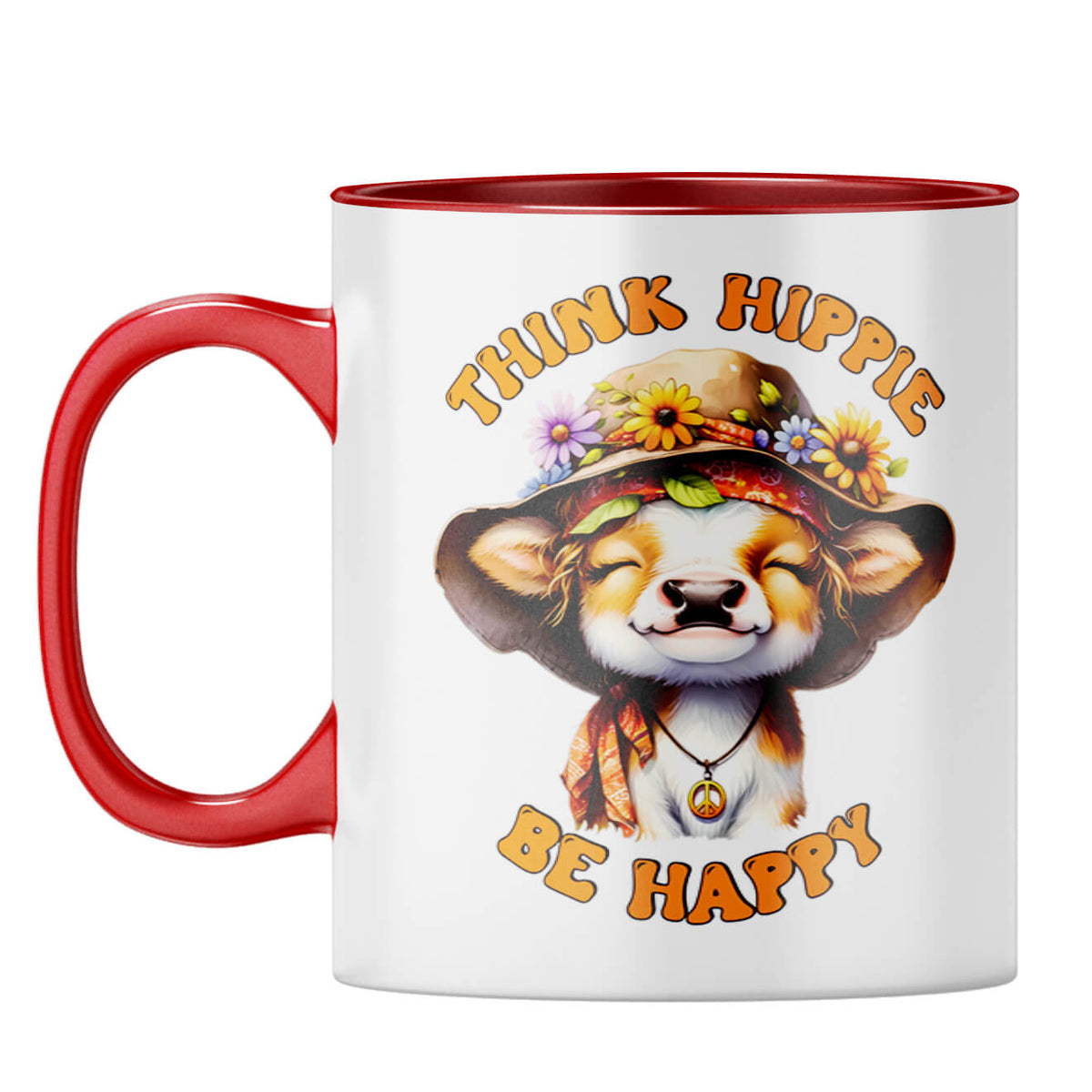 Think Hippy Be Happy Coffee Mug - corporate gift by YuBingo