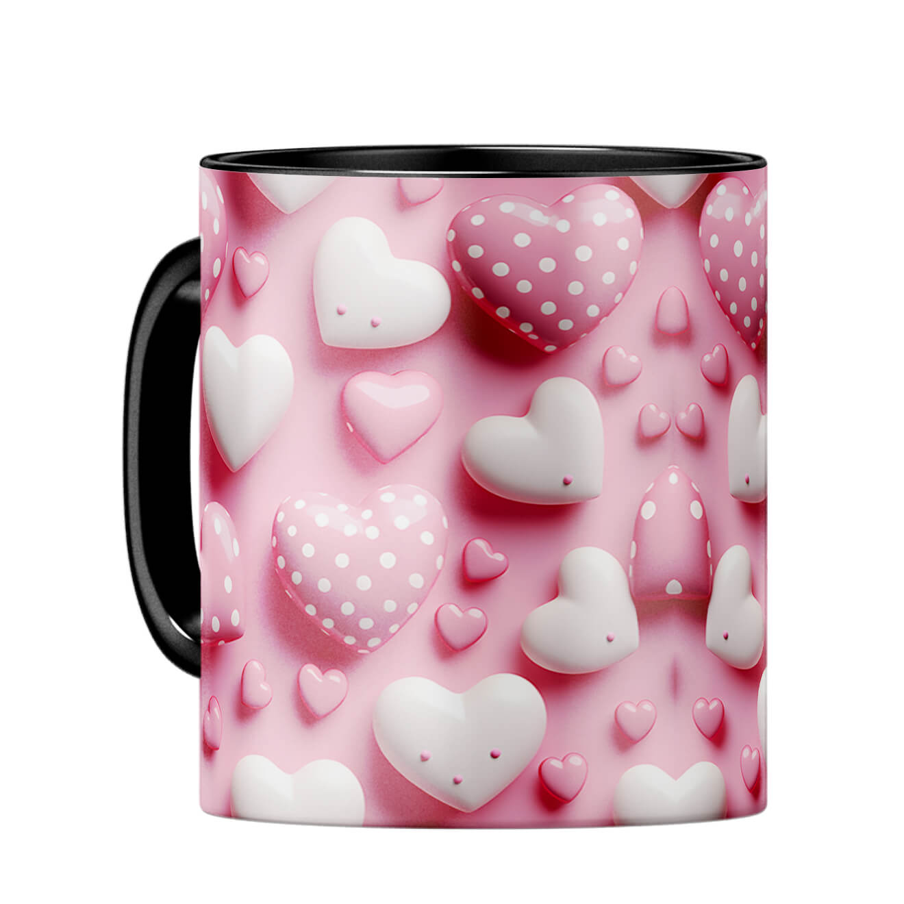Pink Hearts Harmony Coffee Mug - corporate gift by YuBingo