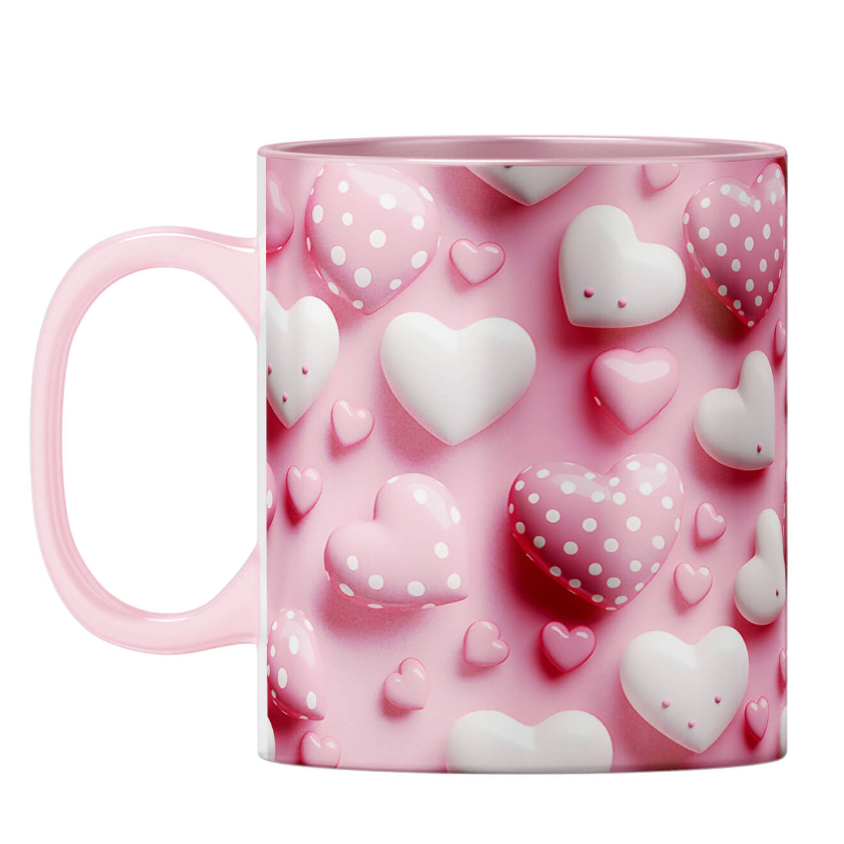Pink Hearts Harmony Coffee Mug - corporate gift by YuBingo