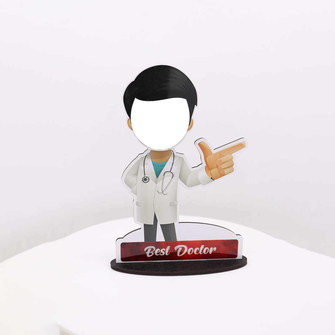 Male Doctor - Fun Cut Out with Shaking Head - corporate gift by YuBingo
