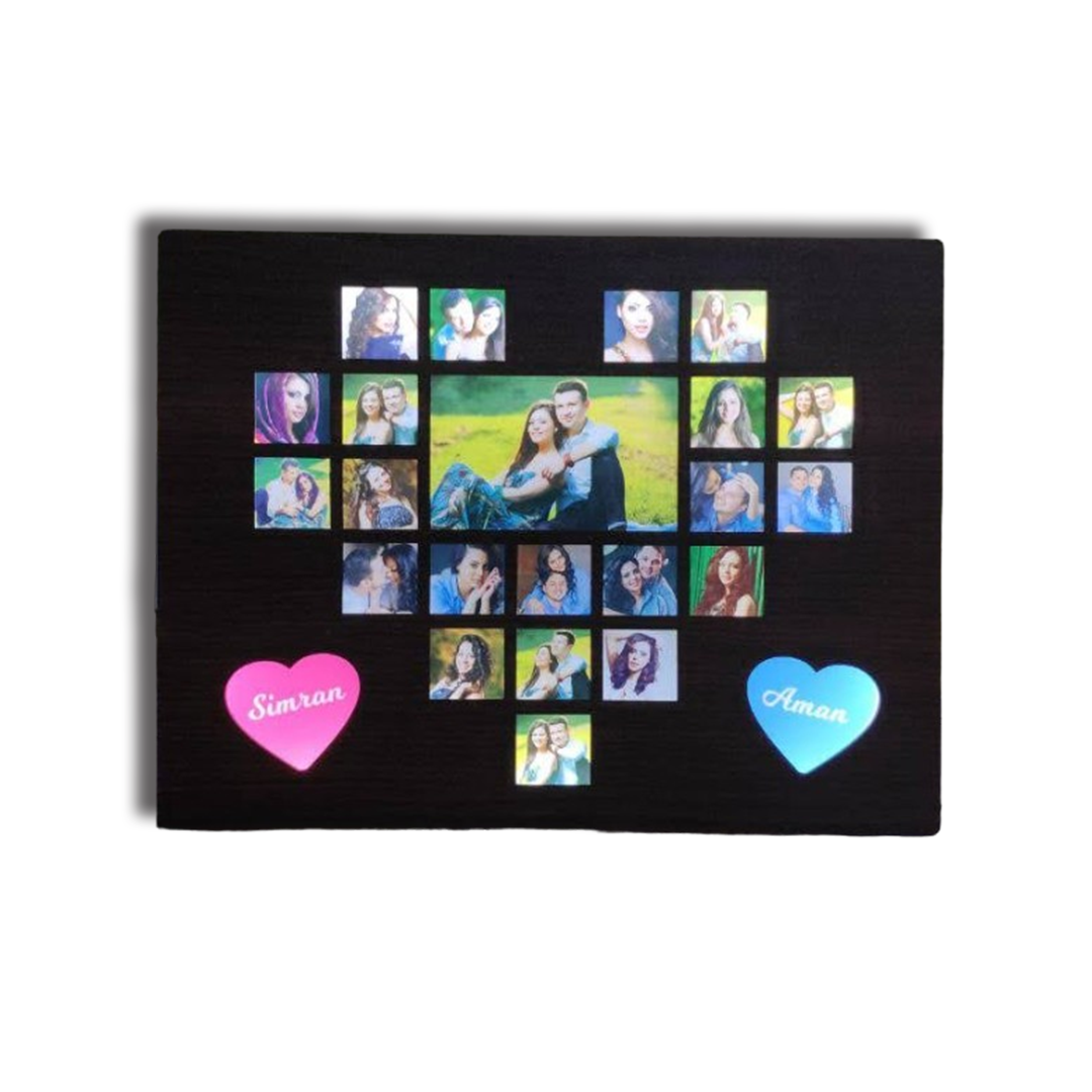 LED Collage Frame (Heart Collage) - corporate gift by YuBingo