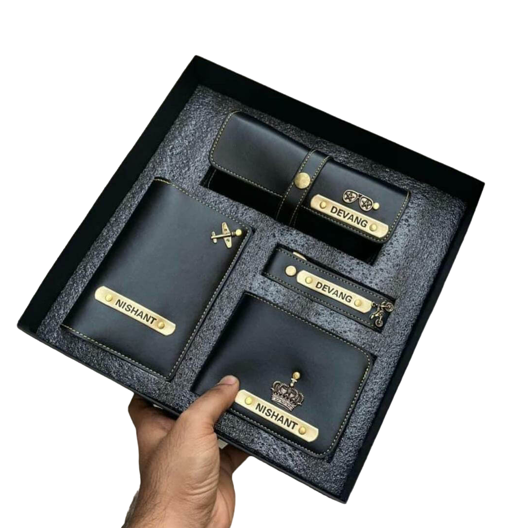 4 Piece Faux Series Combo (Wallet, Eyewear Case, Passport Holder, Keychain) - corporate gift by YuBingo