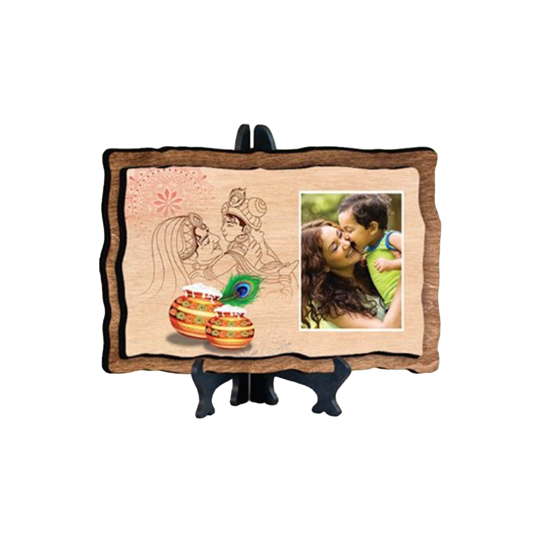 Wooden Plaque Photo Frame - MDF Wood, 8x6 Inches - corporate gift by YuBingo