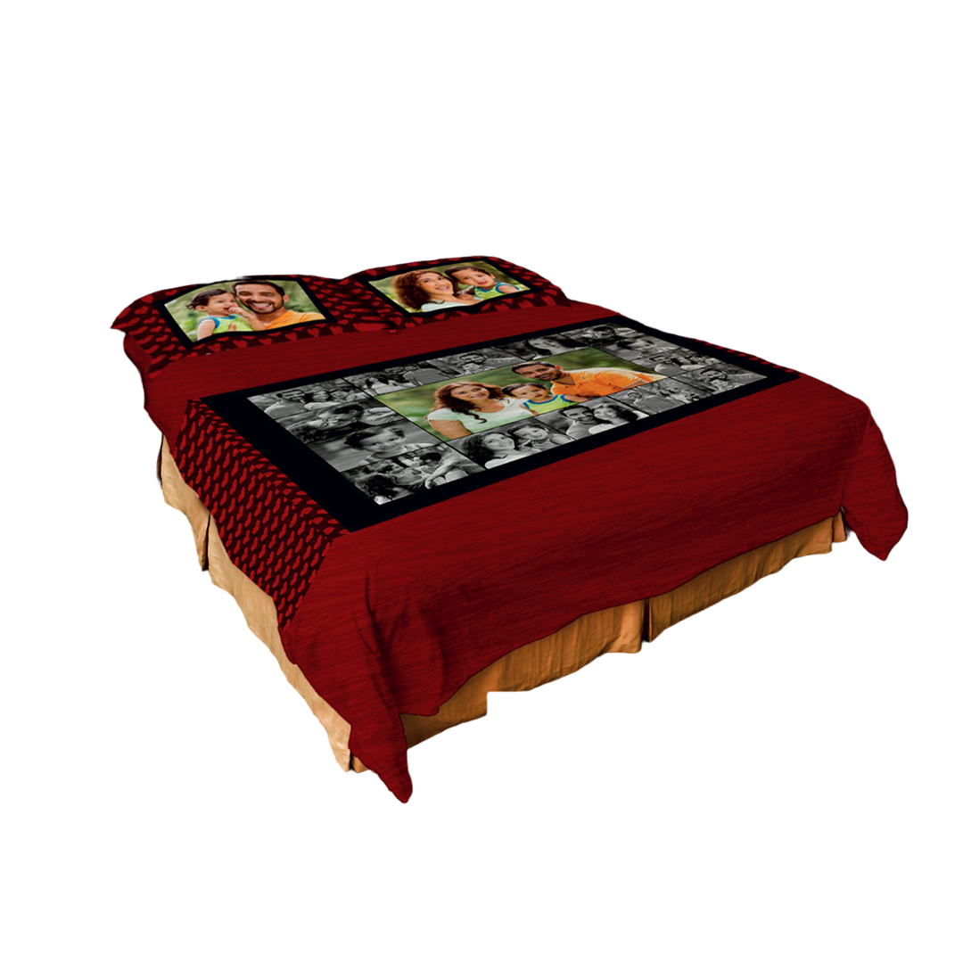Image Printed Crushed Satin Bed Sheet with 2 Printed Pillow Covers - corporate gift by YuBingo