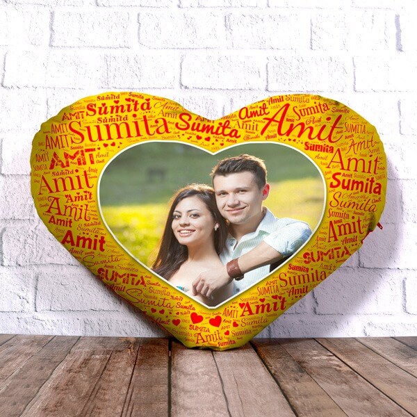 Heart Shape Name Mosaic Cushion - corporate gift by YuBingo