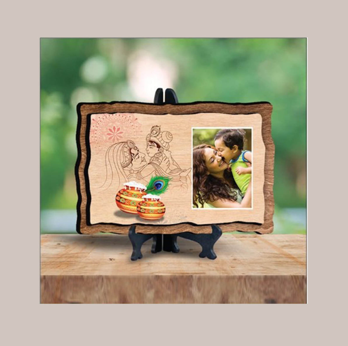 Wooden Plaque Photo Frame - MDF Wood, 8x6 Inches - product image 2