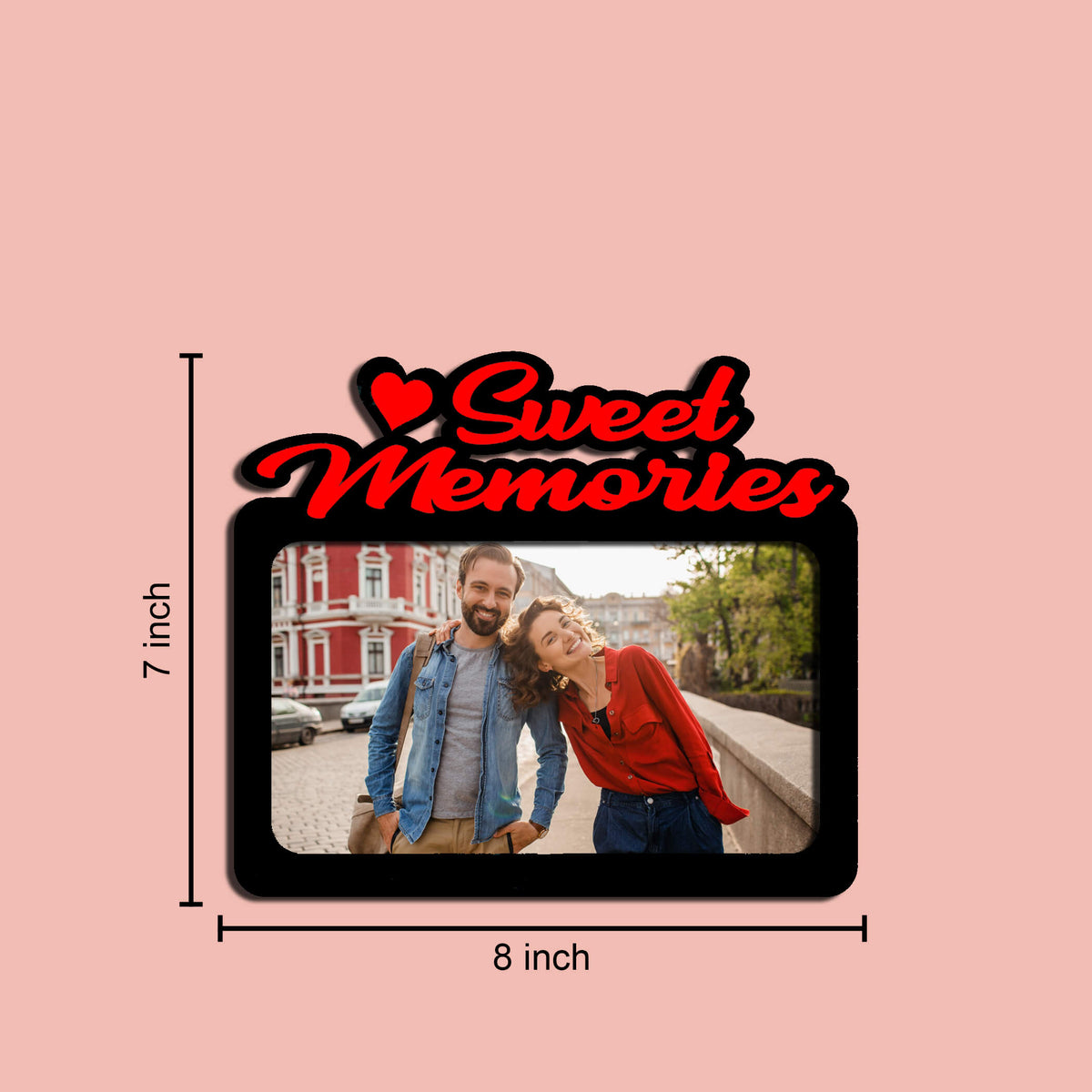 Laser Cut Photo Frame Sweet Memories Photo with One Photo, MDF Wood, 8x7 Inches, Wall Hanging - corporate gift by YuBingo
