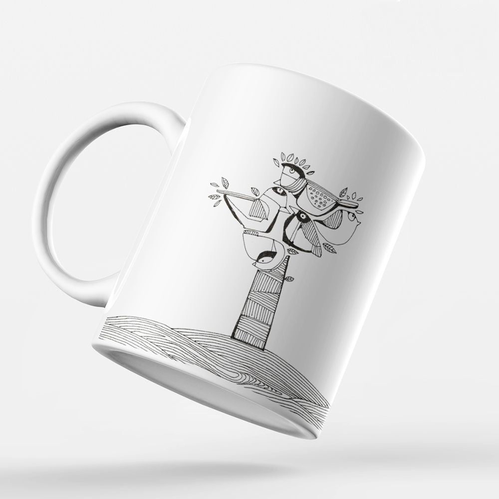Tree birds Coffee Mug - corporate gift by YuBingo