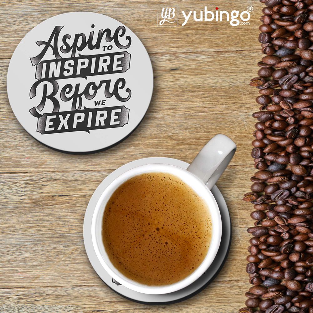 Aspire to Inspire Coasters - corporate gift by YuBingo