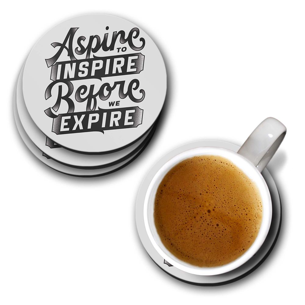 Aspire to Inspire Coasters - corporate gift by YuBingo