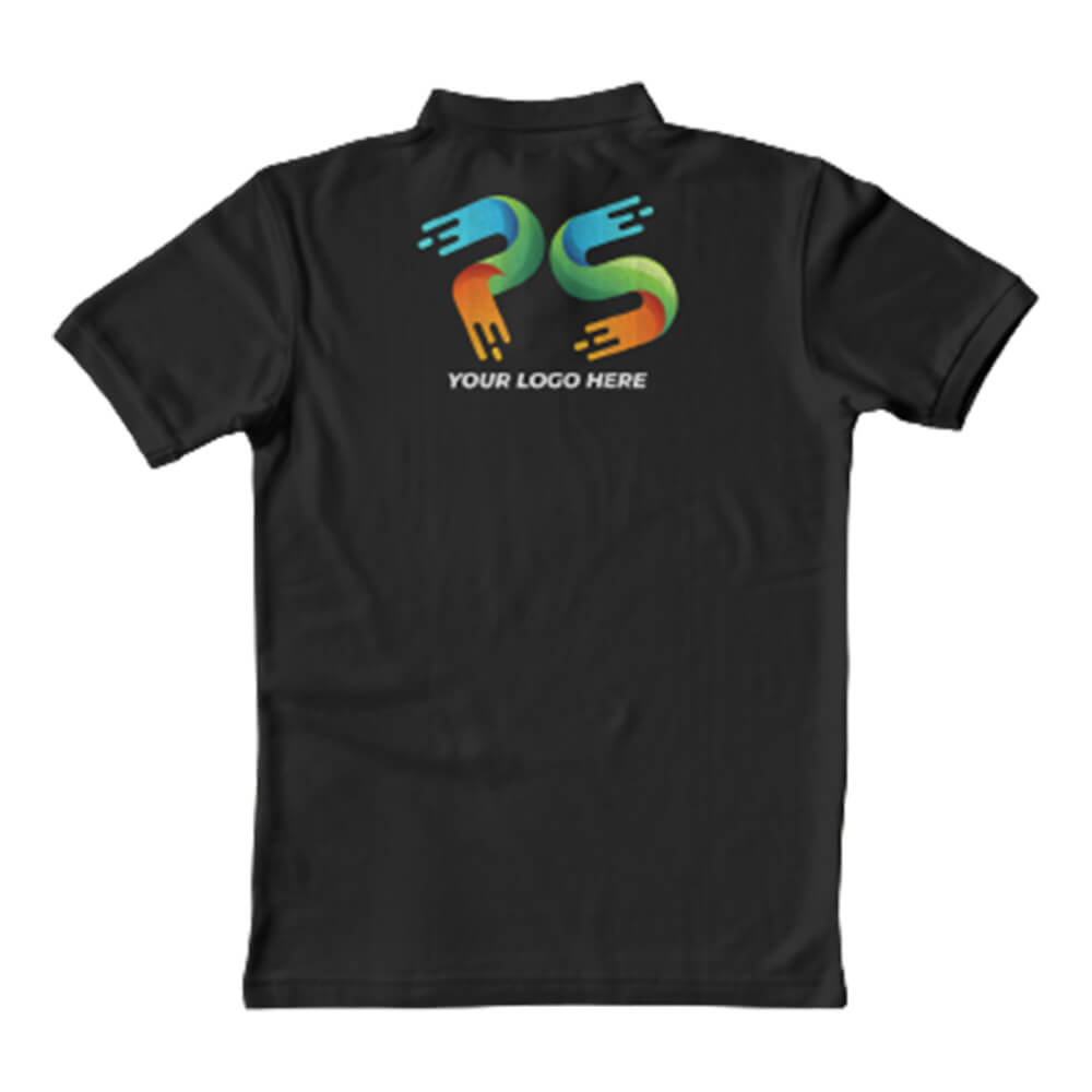 Polo Neck Black Customised Kids T-Shirt - Front And Back Print - product image 2