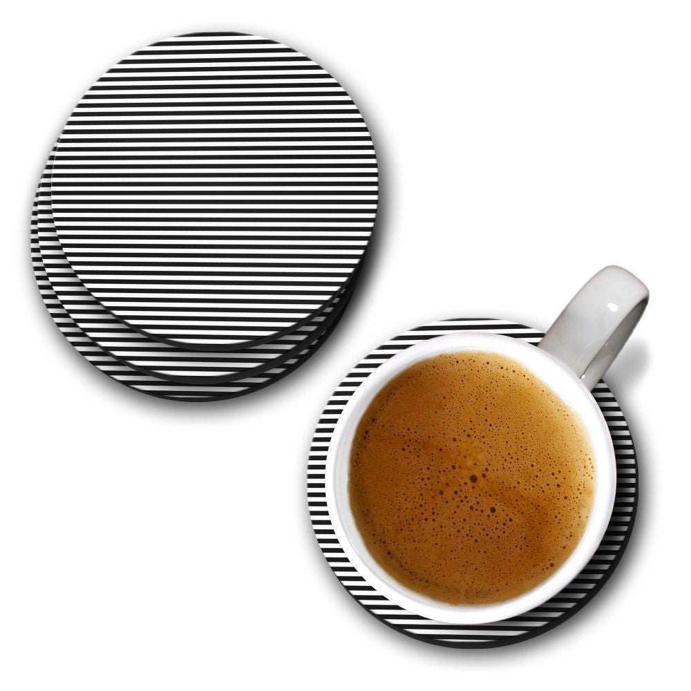 Black Stripes Coasters - corporate gift by YuBingo