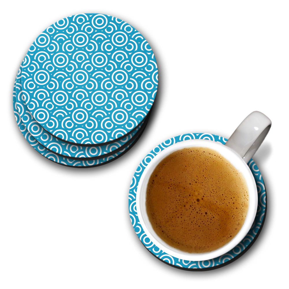 Blue Circles Coasters - corporate gift by YuBingo