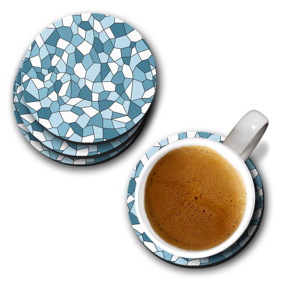 Blue Mosaic Coasters - corporate gift by YuBingo