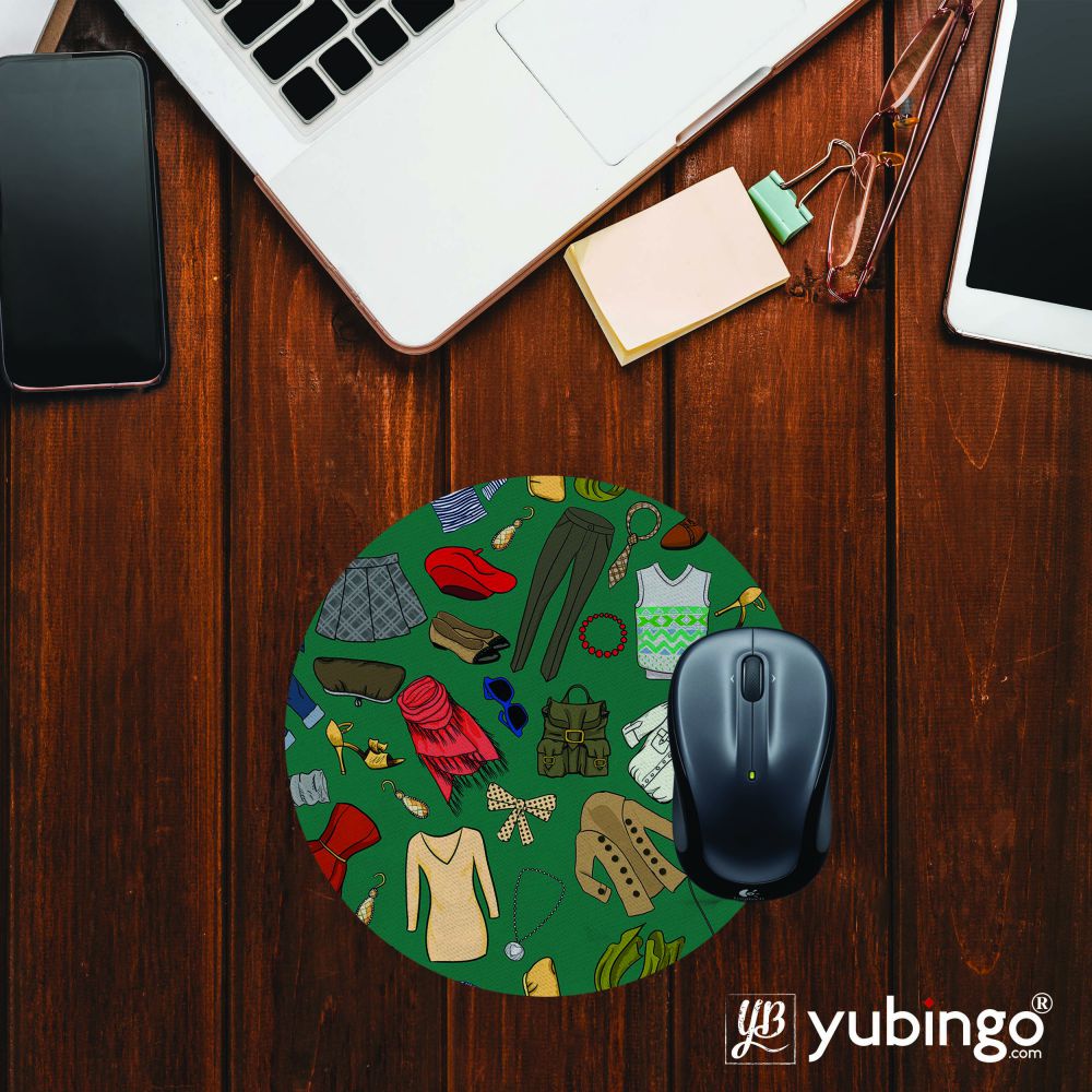 Girl Wardrobe Mouse Pad (Round) - product image 2