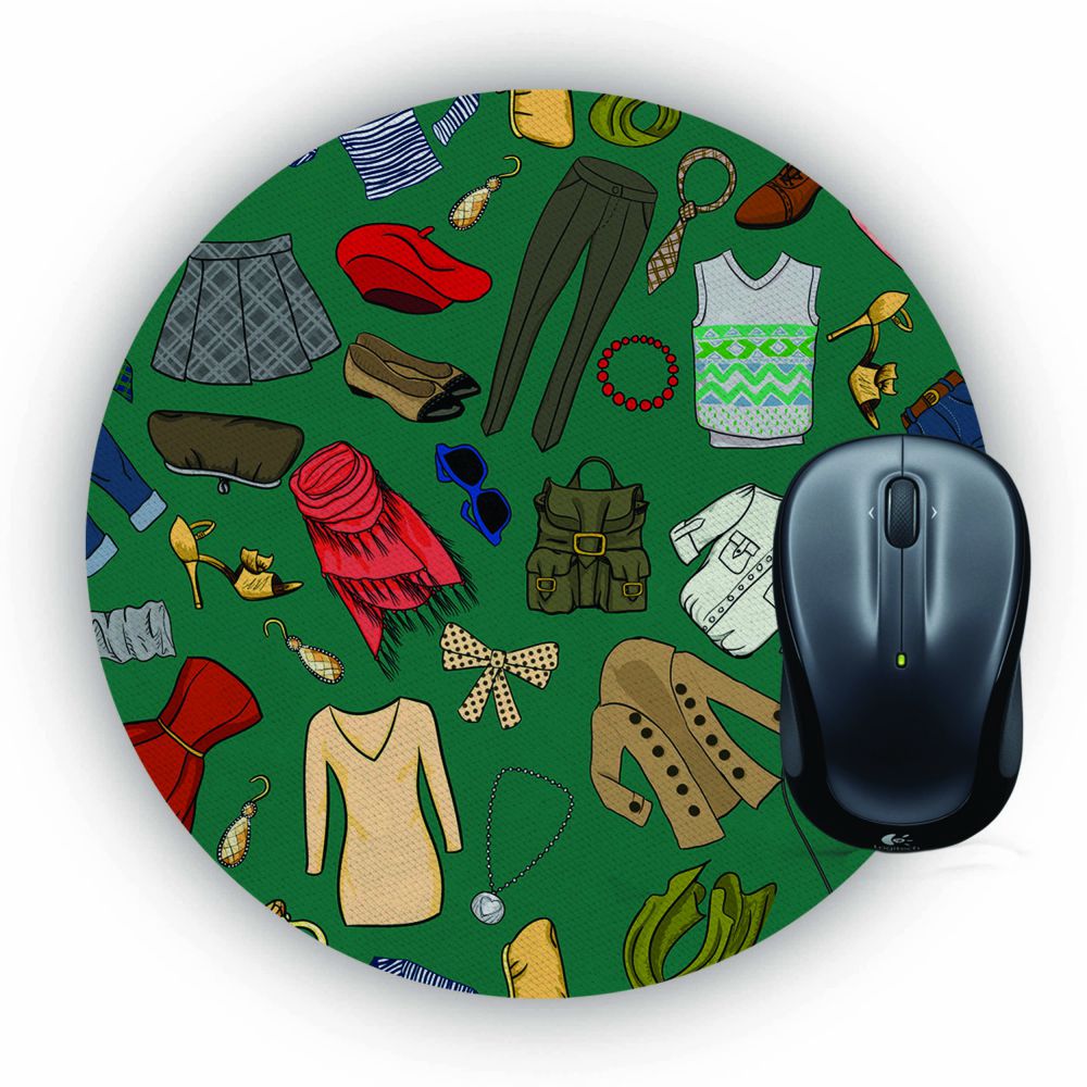 Girl Wardrobe Mouse Pad (Round) - corporate gift by YuBingo