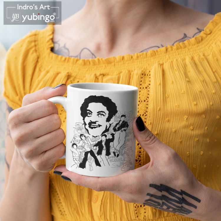 Indro's Art Kishore Kumar Coffee Mug - corporate gift by YuBingo