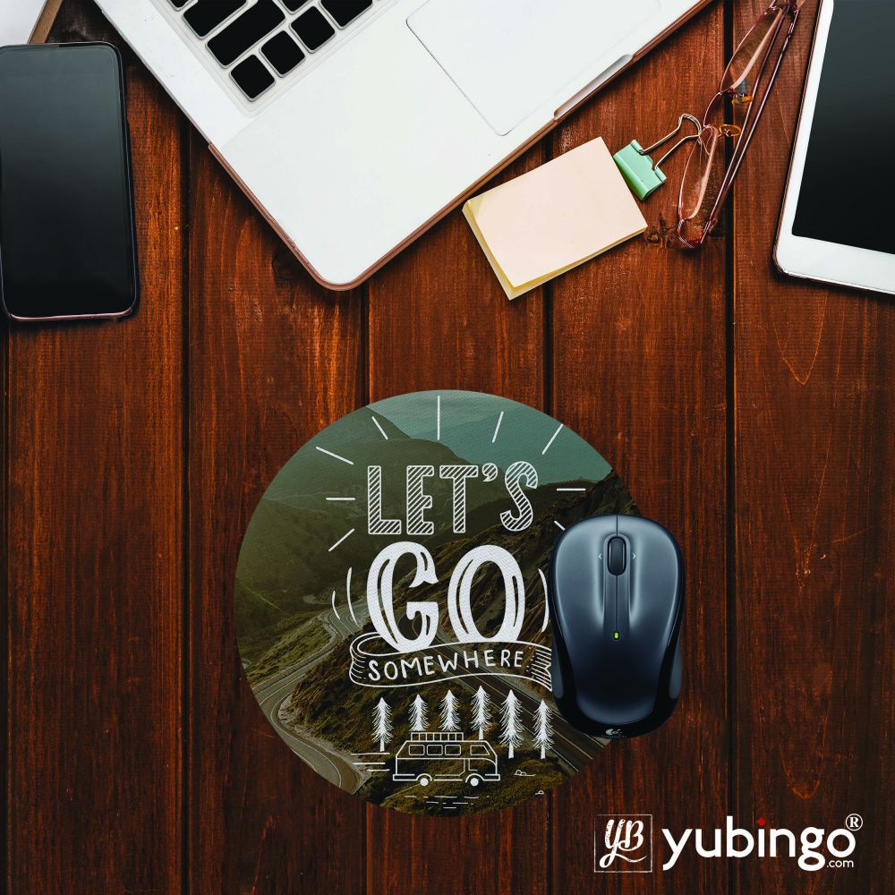 Let's Go Mouse Pad (Round) - corporate gift by YuBingo