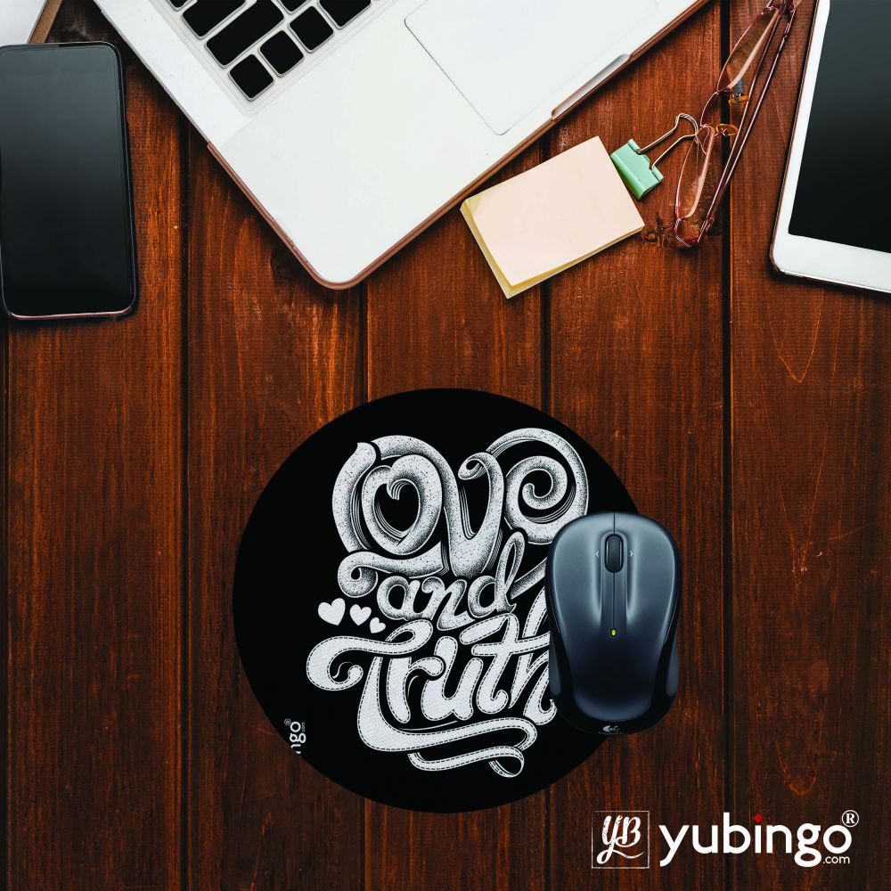 Love and Truth Mouse Pad (Round) - corporate gift by YuBingo