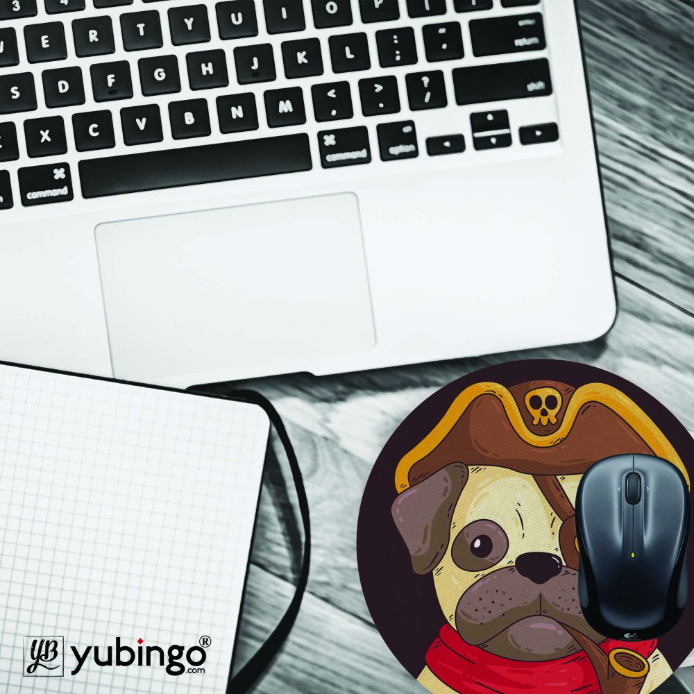 Mafia Pug Mouse Pad (Round) - product image 4