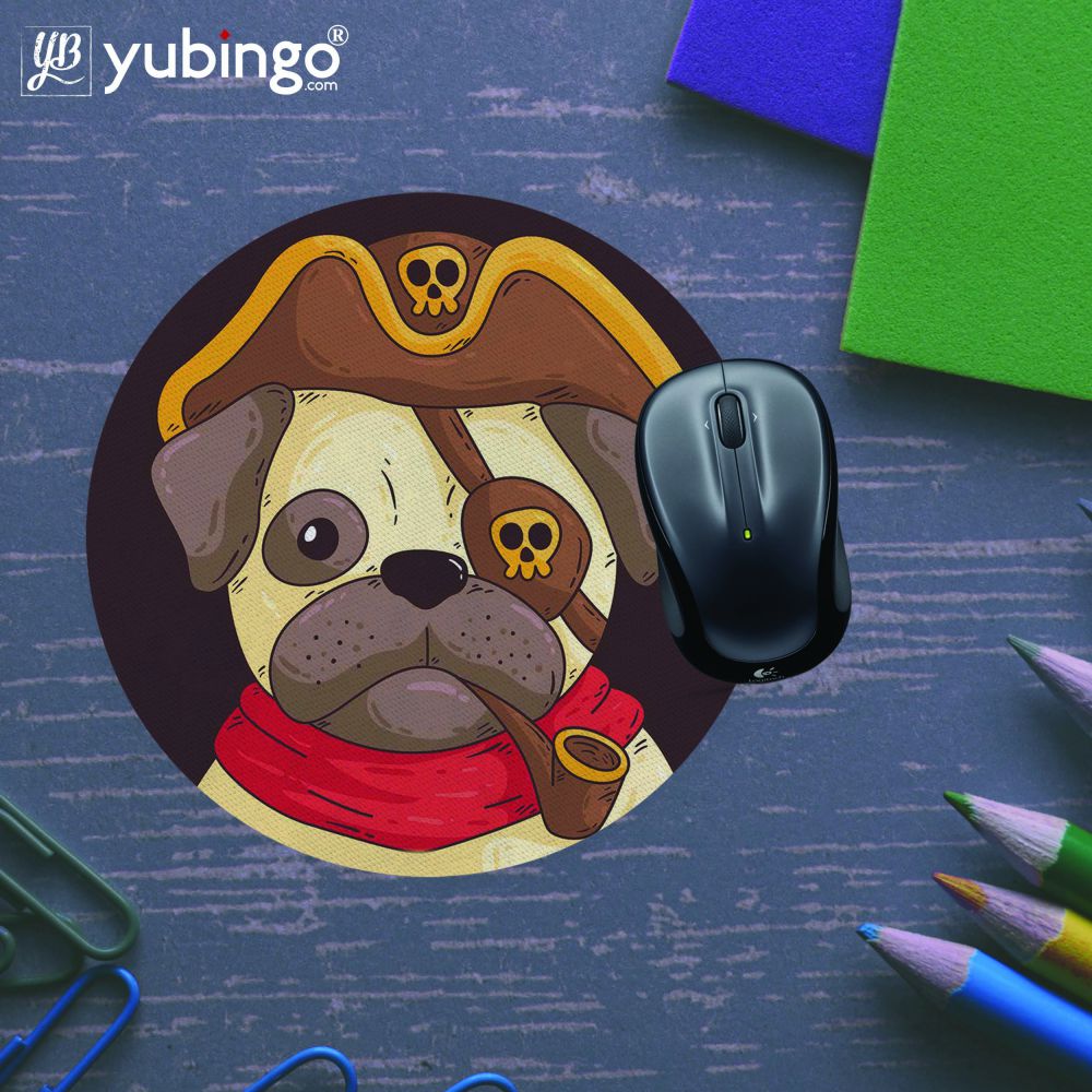 Mafia Pug Mouse Pad (Round) - product image 5