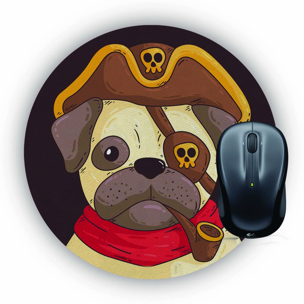 Mafia Pug Mouse Pad (Round) - corporate gift by YuBingo