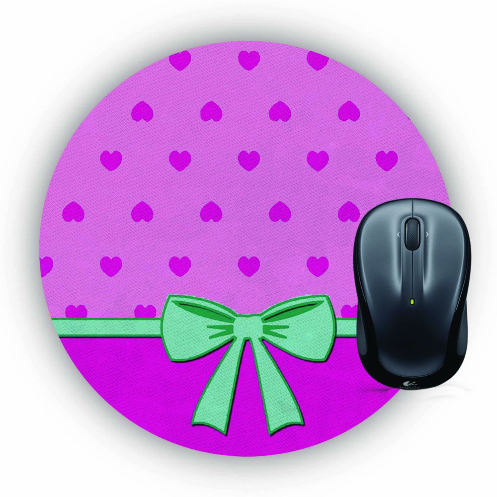 Pink Knot Mouse Pad (Round) - corporate gift by YuBingo