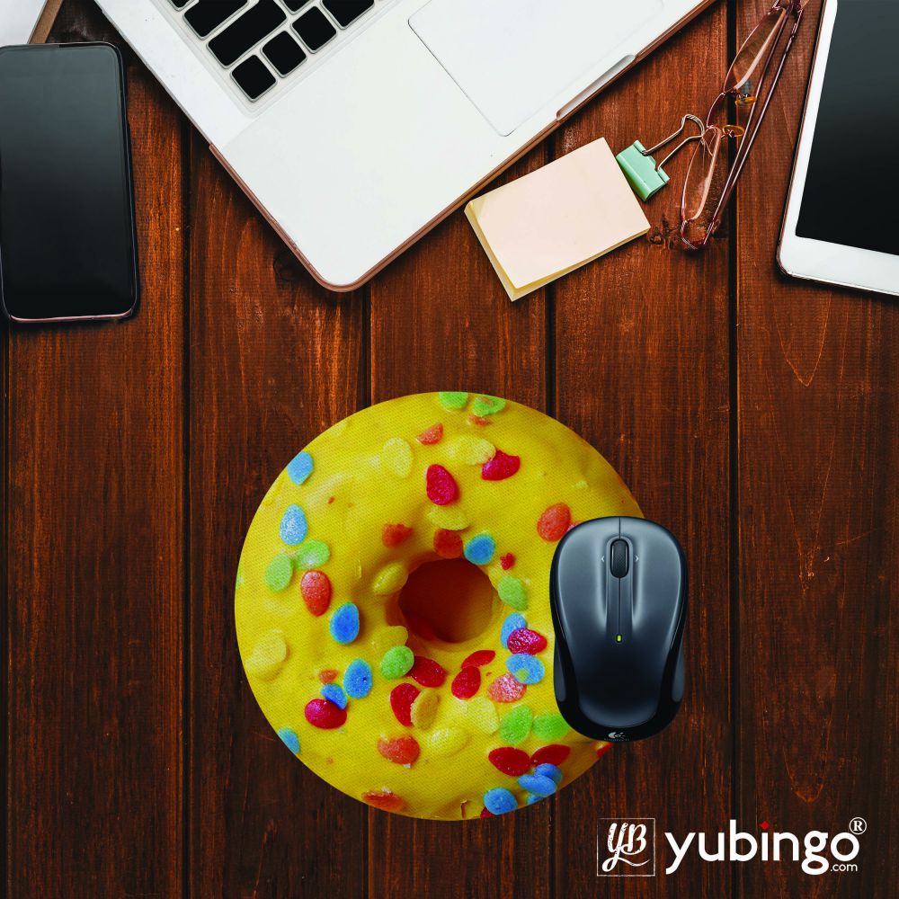 Yellow Doughnut Mouse Pad (Round) - product image 2