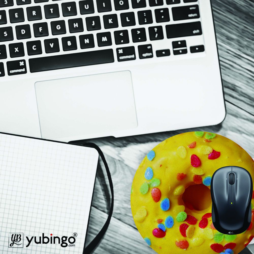 Yellow Doughnut Mouse Pad (Round) - product image 4