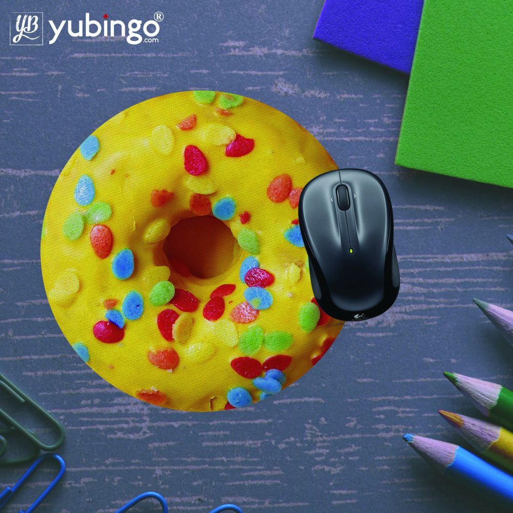 Yellow Doughnut Mouse Pad (Round) - product image 5