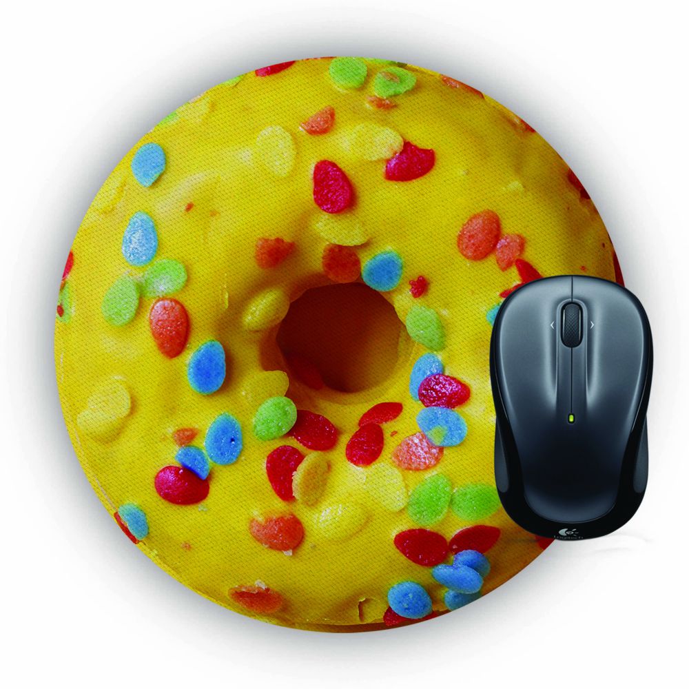 Yellow Doughnut Mouse Pad (Round) - corporate gift by YuBingo