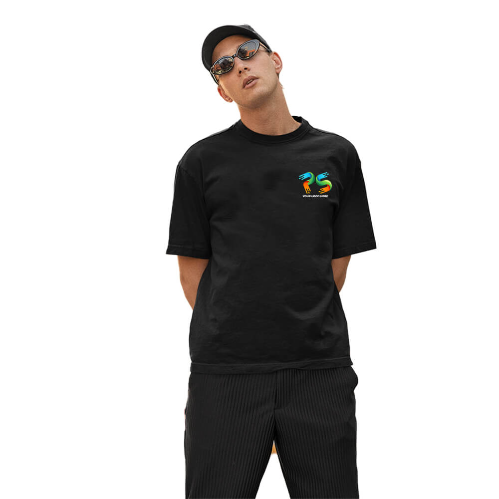 Black Customised Men's Over Size T-Shirt - Front and Back Print - product image 2
