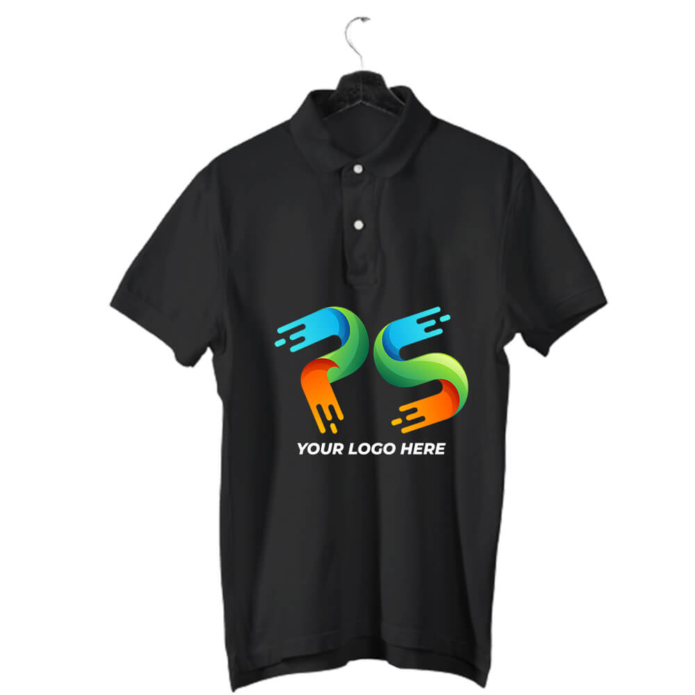 Black Customised Men's Polo Neck  T-Shirt - Front and Back Print - product image 2