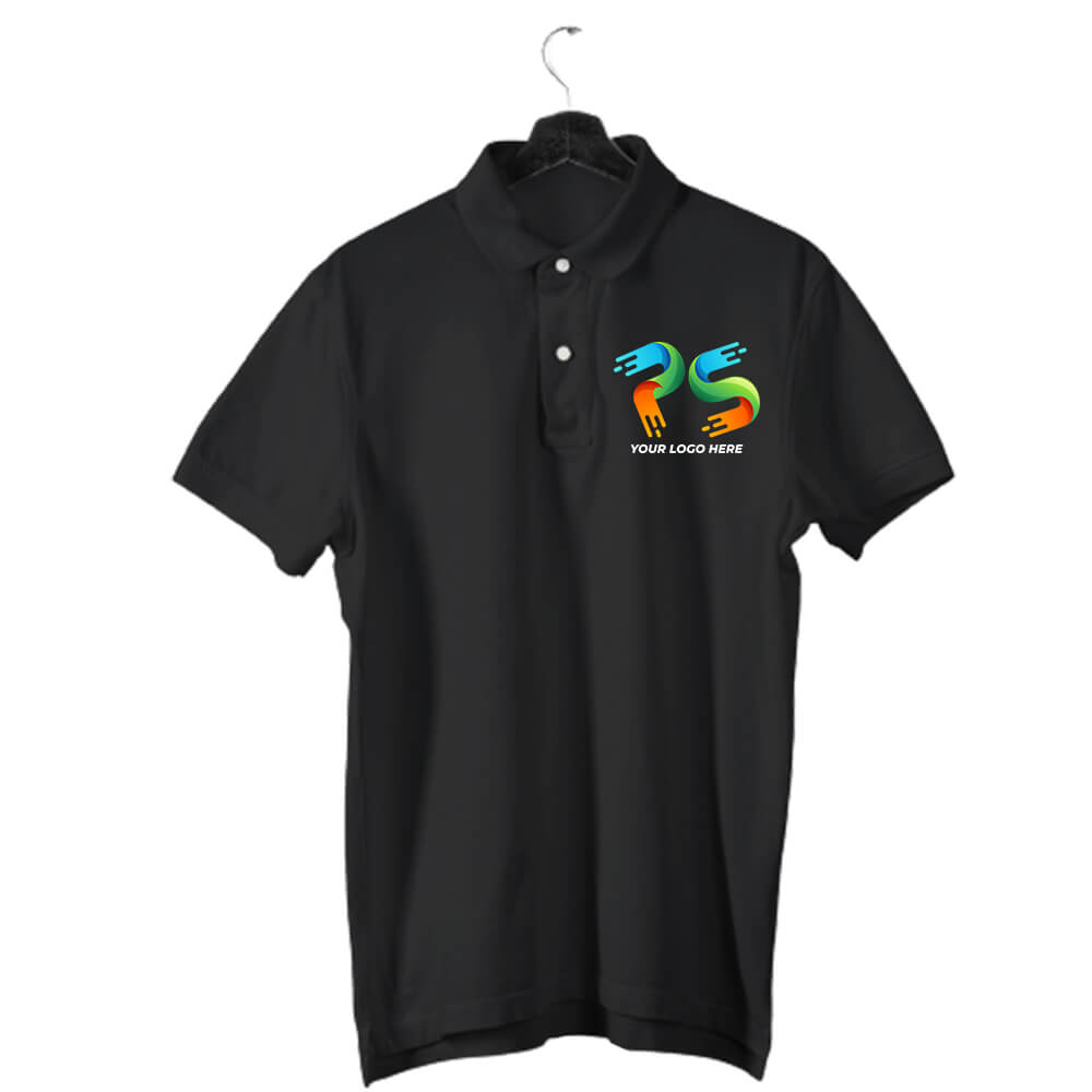 Black Customised Men's Polo Neck  T-Shirt - Front and Back Print - product image 3
