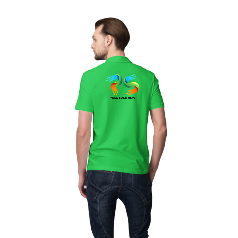 Flag Green Customised Men's Polo Neck  T-Shirt - Front and Back Print - corporate gift by YuBingo