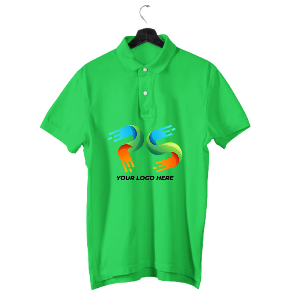 Flag Green Customised Men's Polo Neck  T-Shirt - Front and Back Print - corporate gift by YuBingo