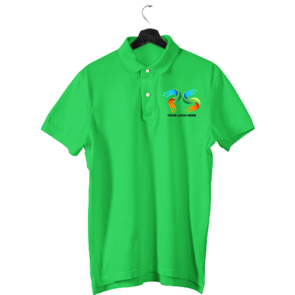 Flag Green Customised Men's Polo Neck  T-Shirt - Front Print - corporate gift by YuBingo