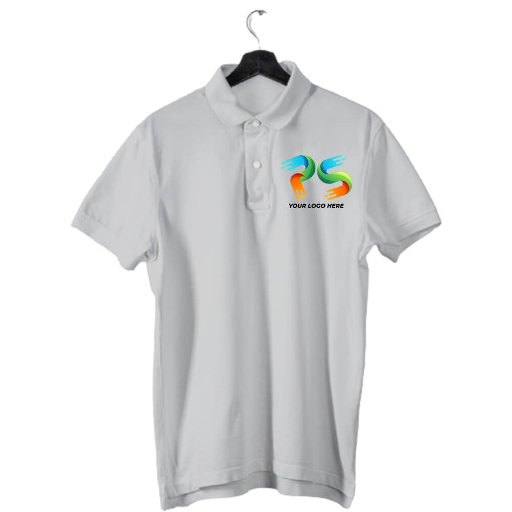 Grey Customised Men's Polo Neck  T-Shirt - Front  Print - corporate gift by YuBingo