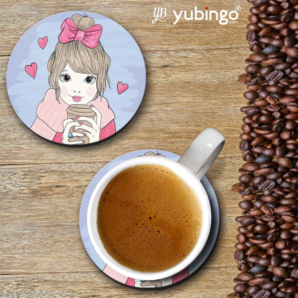 Cute Girl Coasters - corporate gift by YuBingo
