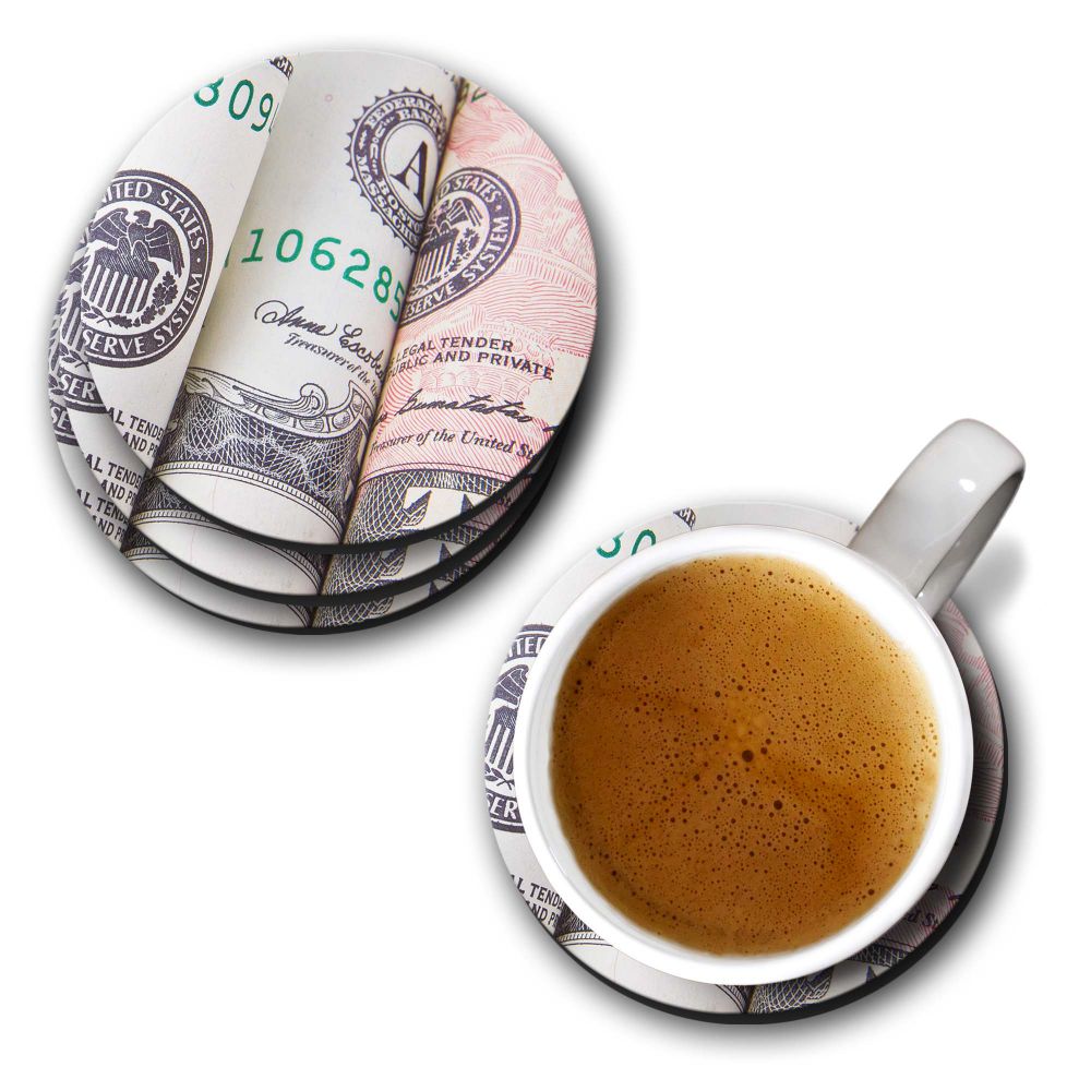 Dollars Coasters - corporate gift by YuBingo