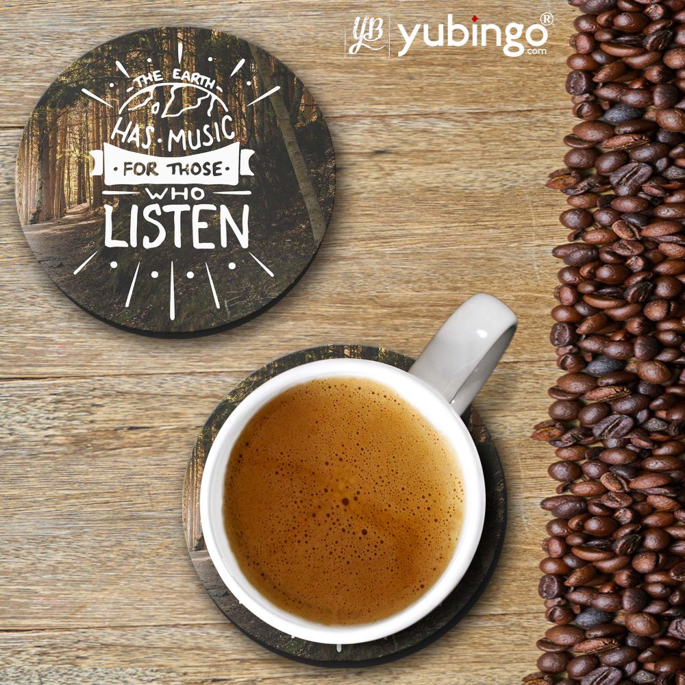 Earth has Music Coasters - corporate gift by YuBingo